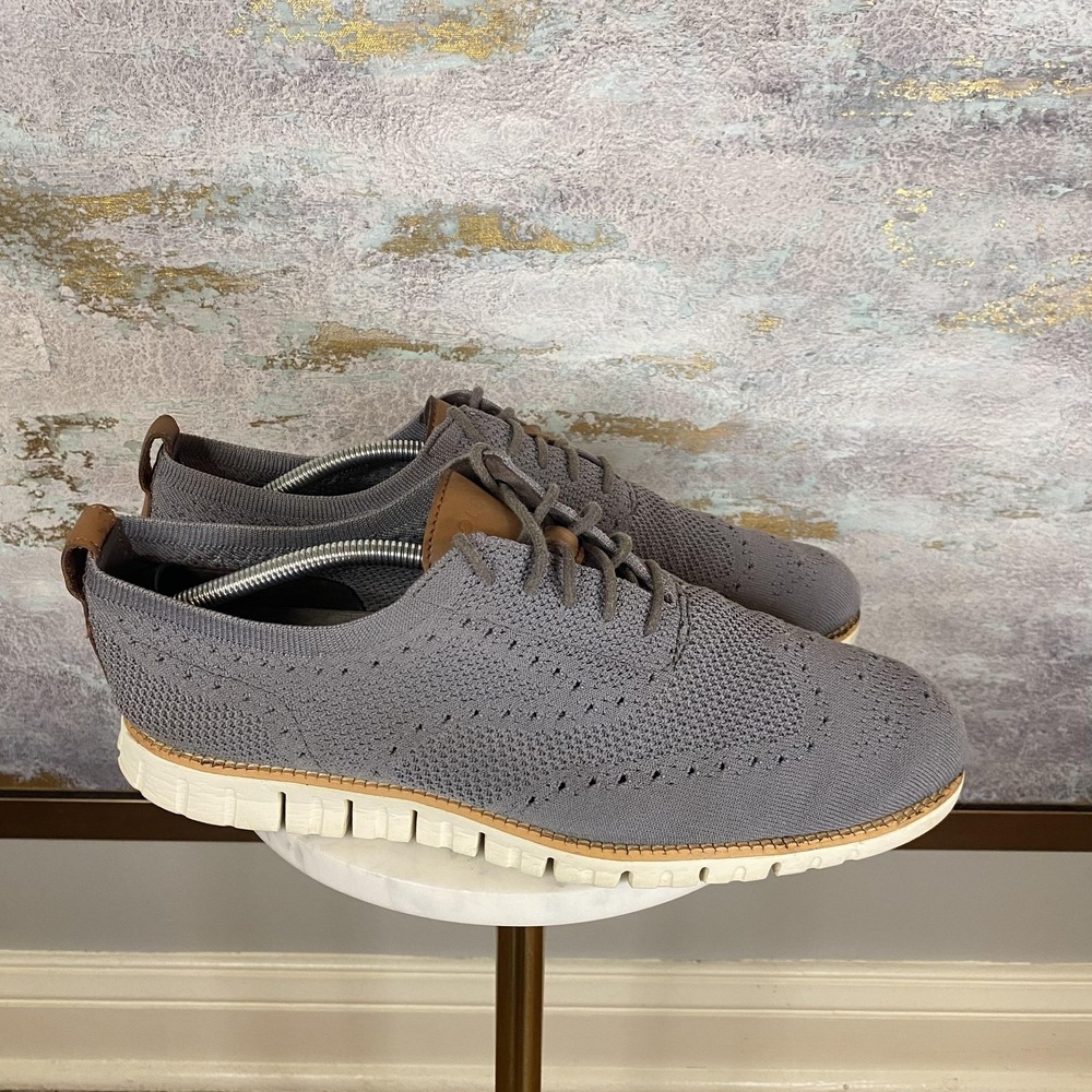 Cole Haan Zerogrand Shoes Mens Size 10.5 Gray Wingtip Casual Sneakers C24944 - Picture 2 of 11